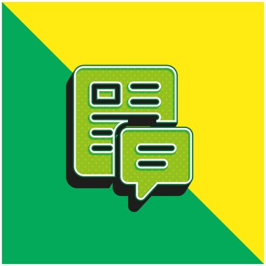 Yeşil ve sarı güncel 3d vektör simgesi logosu