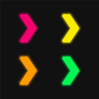 Dört renk parlayan neon vektör simgesi