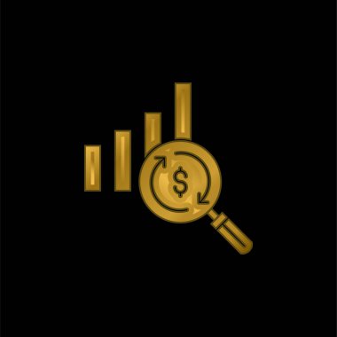 Analitik altın kaplama metalik simge veya logo vektörü
