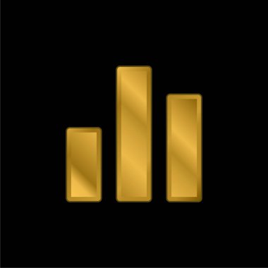Çubuk Grafik altın kaplama metalik simge veya logo vektörü