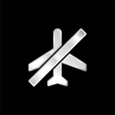 Uçak Modu gümüş kaplama metalik simge