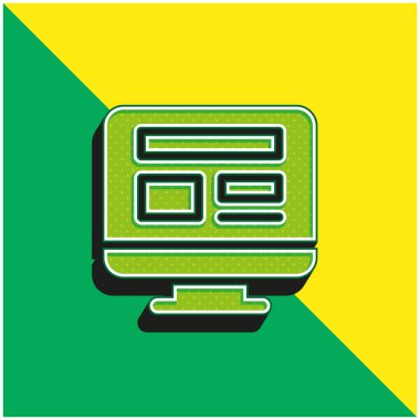 Yeşil ve sarı güncel 3d vektör simgesi blogları