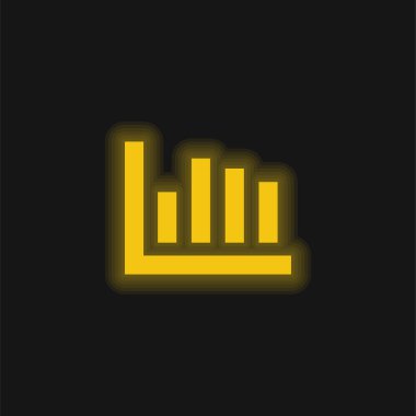Çubuk Grafik sarı parlak neon simgesi