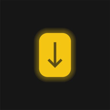 Sarı ok parlayan neon simgesi