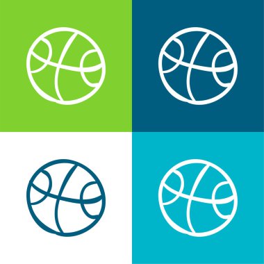 Top El Çizimi Çizilmiş Oyuncak Düz Dört Renk minimal simgesi