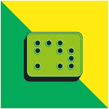 Körler alfabesi yeşil ve sarı modern 3d vektör simgesi logosu