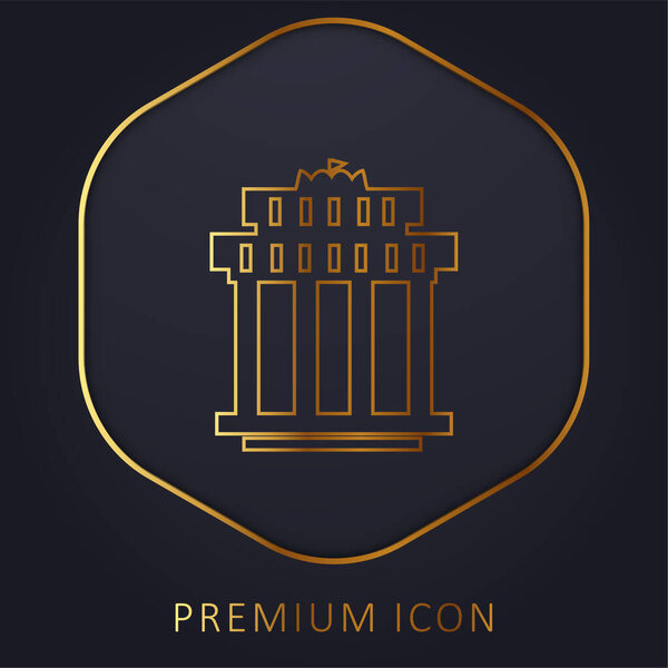 Branderbourg Gate golden line premium logo or icon