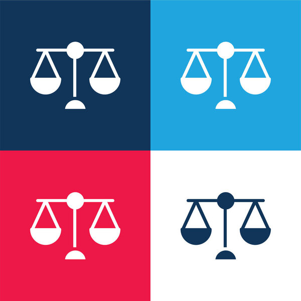 Синий и красный цвета с минимальным набором значков