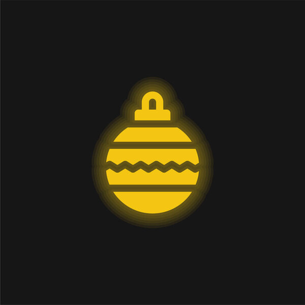 Bauble yellow glowing neon icon