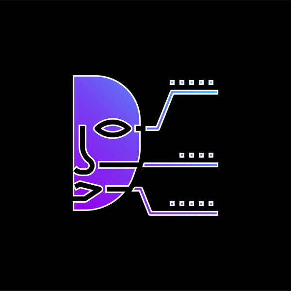 Значок биометрической идентификации голубой градиентный вектор