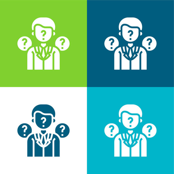 Анонимность Четвероцветный минимальный набор значков