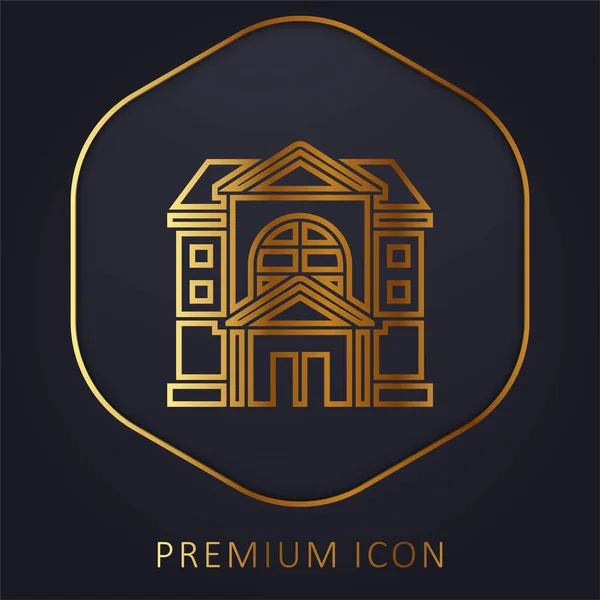 Apartamento Línea Dorada Logotipo Premium Icono — Archivo Imágenes Vectoriales