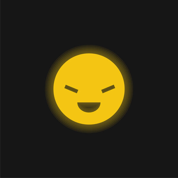 Желтый светящийся неоновый значок