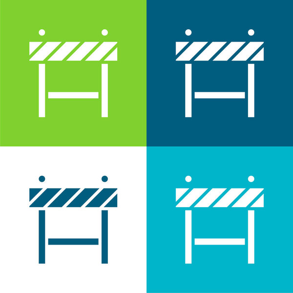 Barrier Flat four color minimal icon set