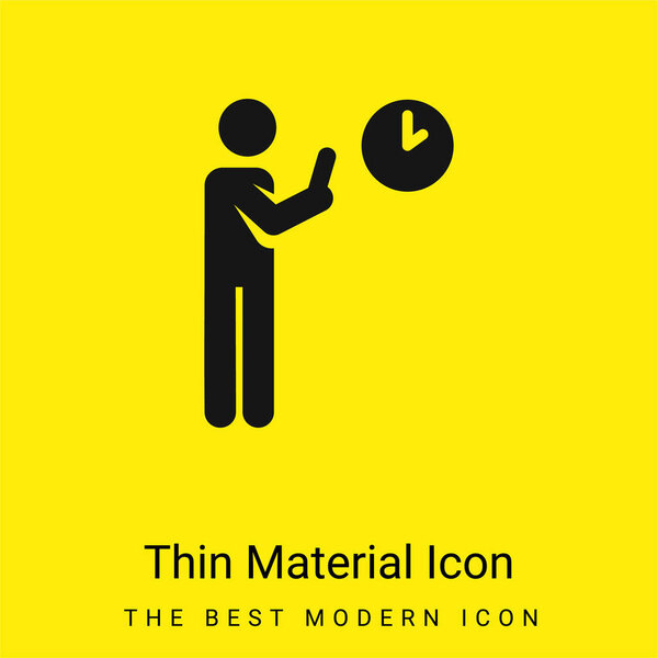 Время прибытия минимальная ярко-желтая иконка материала