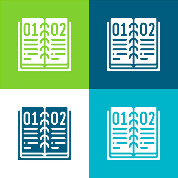 Книга Плоский четырехцветный минимальный набор значков