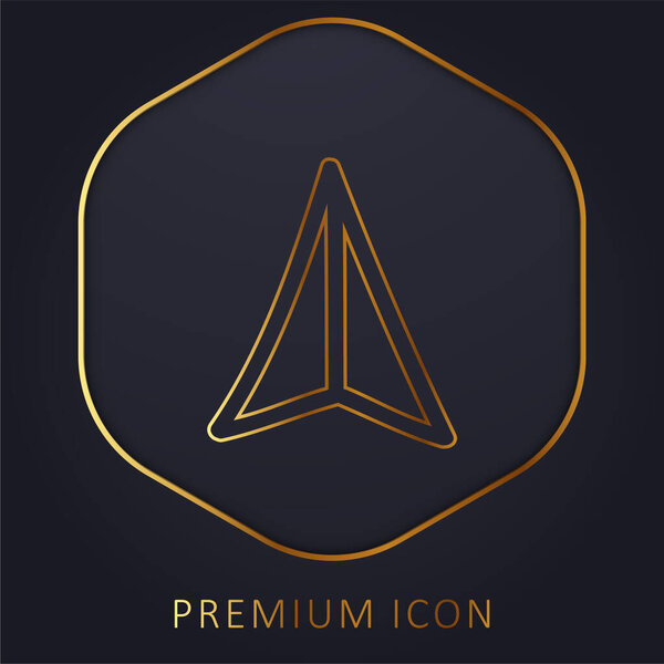 Стрелка, указывающая вверх Нарисована золотая линия премиум-логотип или значок