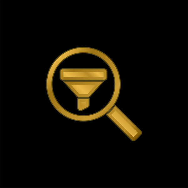 Analytics gold plated metalic icon or logo vector