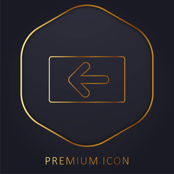 Backspace Key golden line premium logo or icon
