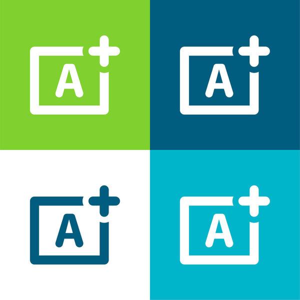 Aperture Priority Flat four color minimal icon set