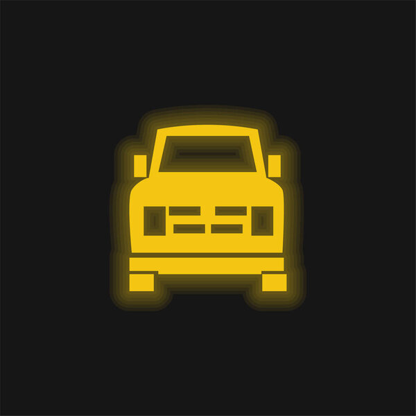 Желтая светящаяся неоновая икона