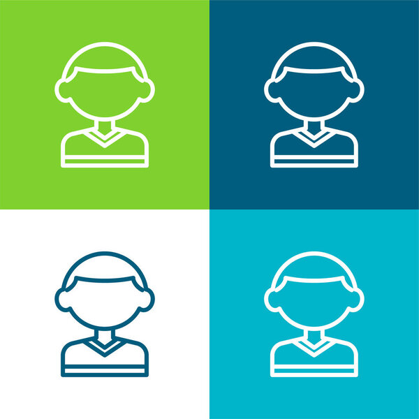 Boy Flat четыре цвета минимальный набор значков