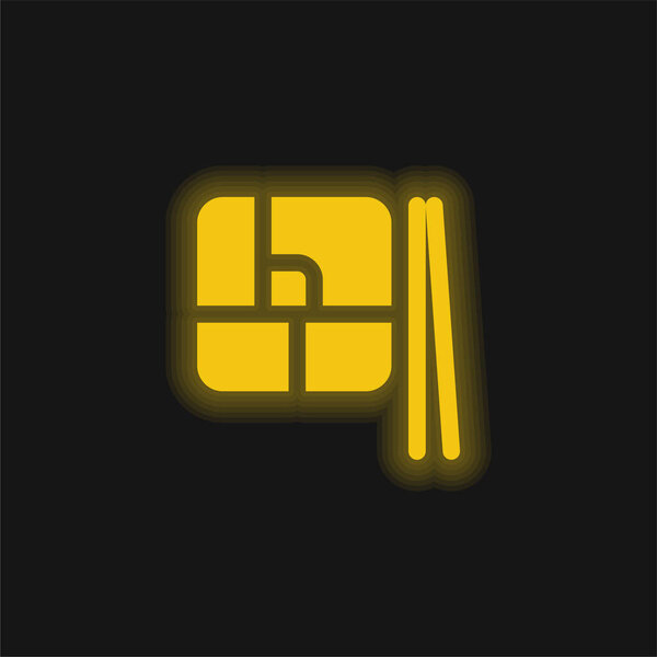 Желтый светящийся неоновый значок