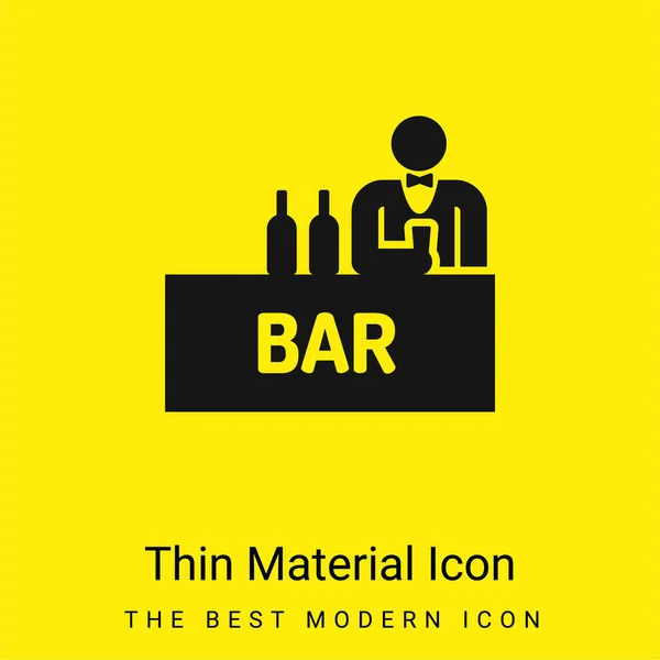 Barman Mínimo Icono Material Amarillo Brillante — Vector de stock