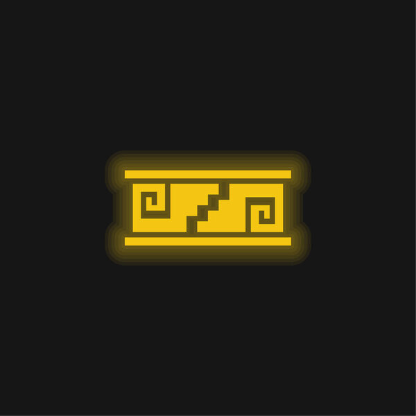 Artisanal Mosaic Of Mexico yellow glowing neon icon