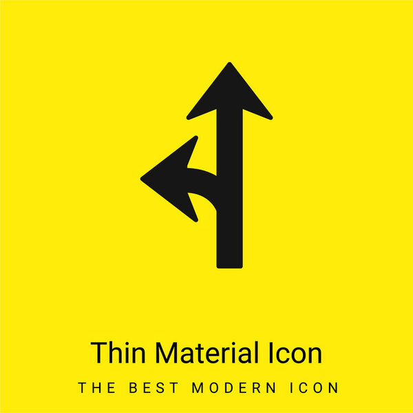 Arrow Junction One To The Left minimal bright yellow material icon