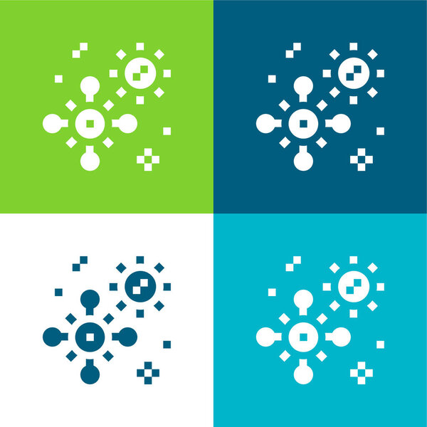 Bacterium Flat four color minimal icon set