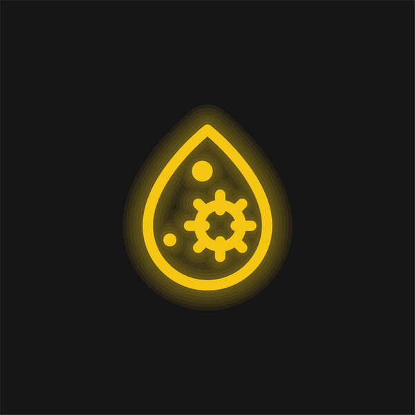 Blood yellow glowing neon icon