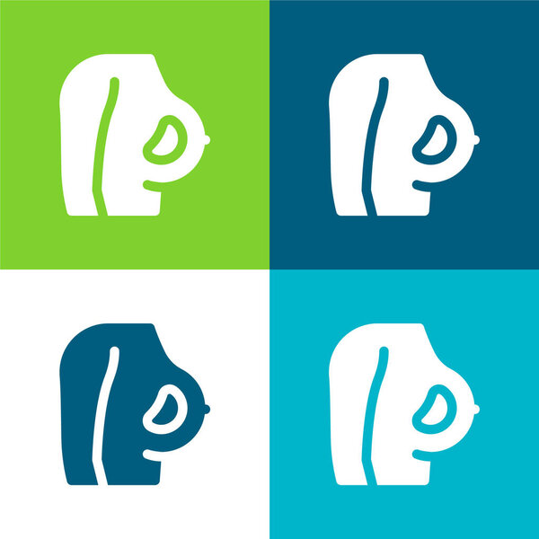 Breast Flat четыре цвета минимальный набор значков