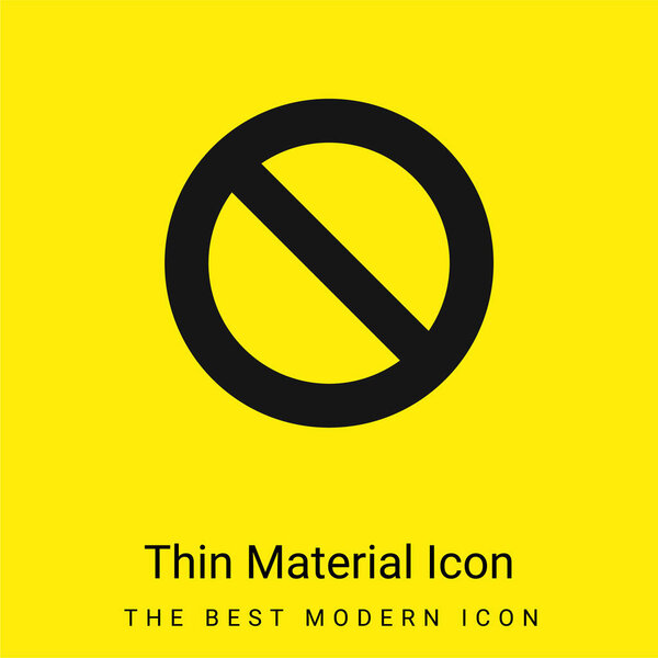 Запрещенный знак минимальный ярко-желтый значок материала