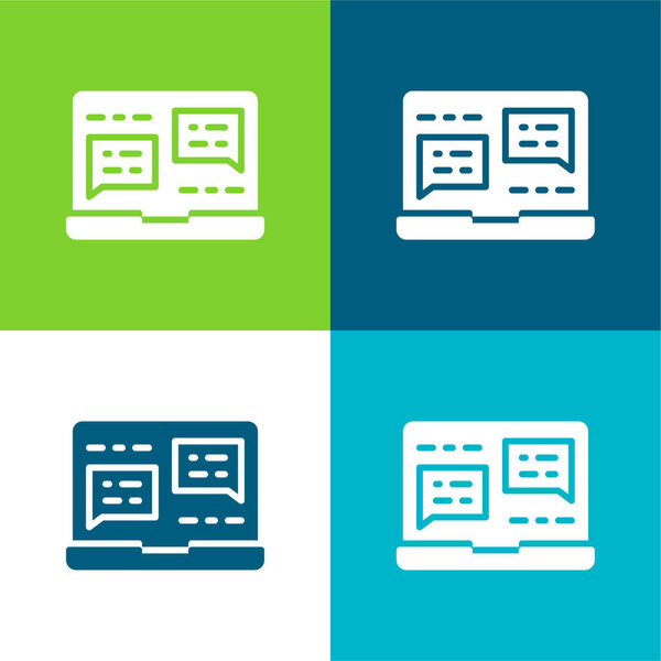 Аналитика Плоские четыре цвета минимальный набор значков