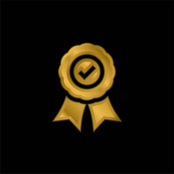 Утвержденная золотая икона или вектор логотипа