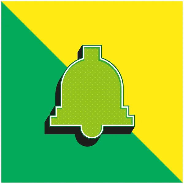 stock vector Bell Green and yellow modern 3d vector icon logo