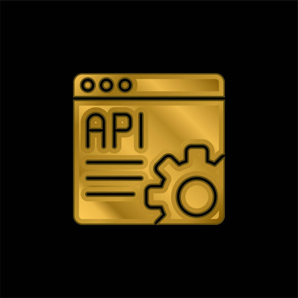 Позолоченная икона Апи или вектор логотипа