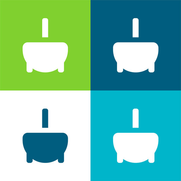 Bathtub Flat four color minimal icon set
