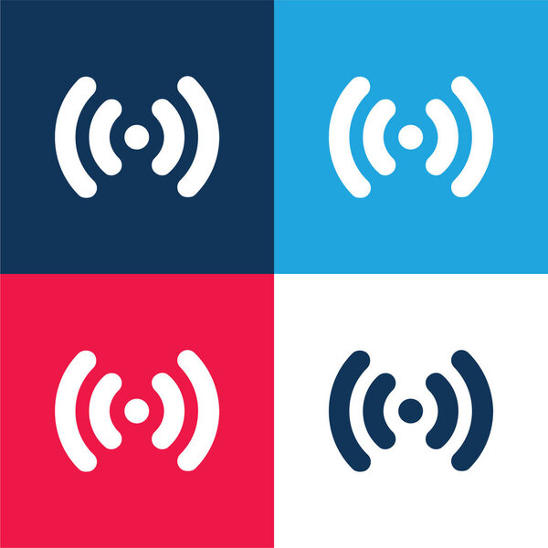 Антенна, синий и красный четыре цвета минимальный набор значков