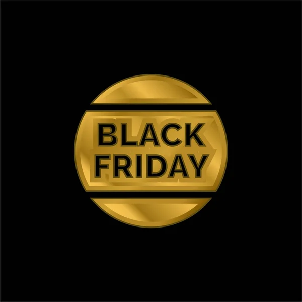 Black Friday Gold Plated Metalic Icon Logo Vector - Stok Vektor