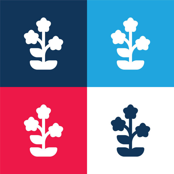 Alpine Forget Me Not blue and red four color minimal icon set