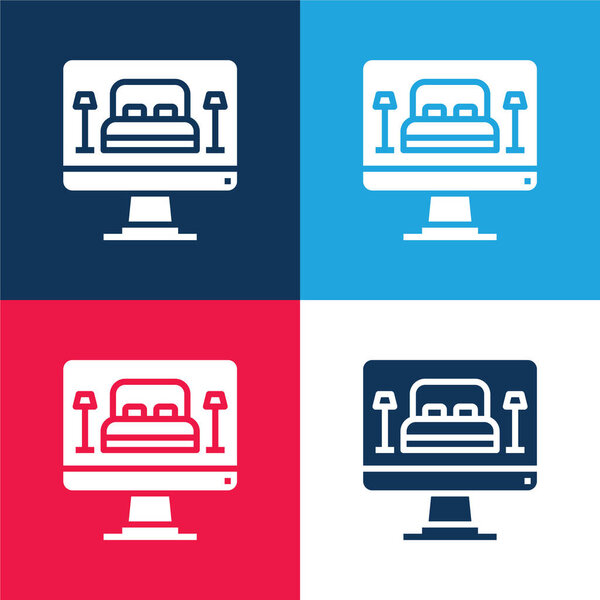 Бронирование синего и красного цветов минимальный набор значков