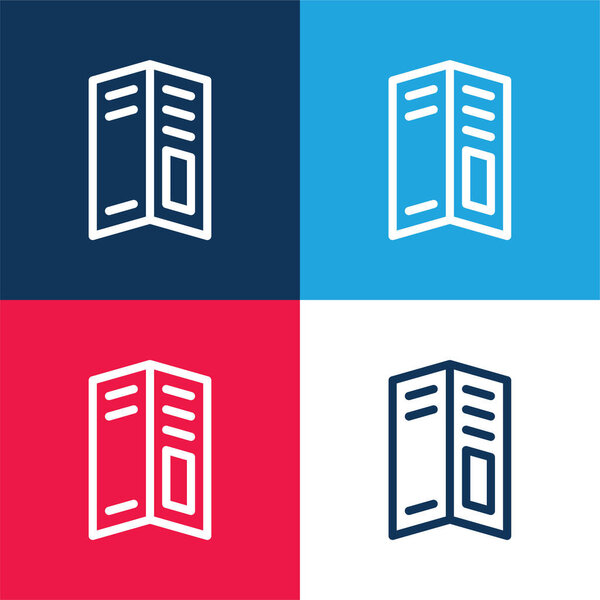Big Brochure blue and red four color minimal icon set