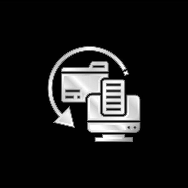 Резервное копирование Покрытый серебром металлический значок
