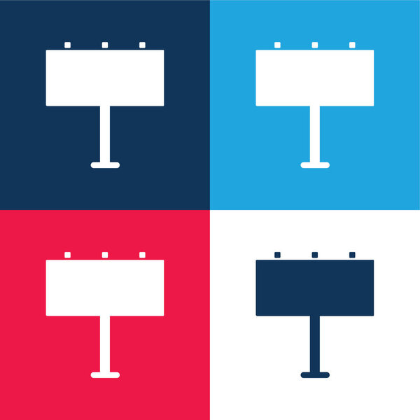 Billboard blue and red four color minimal icon set