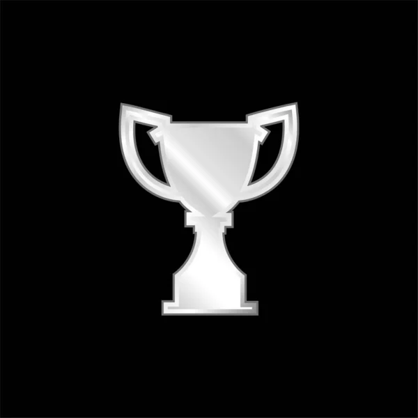 Premio Trofeo Silhouette Argento Placcato Icona Metallica — Vettoriale Stock