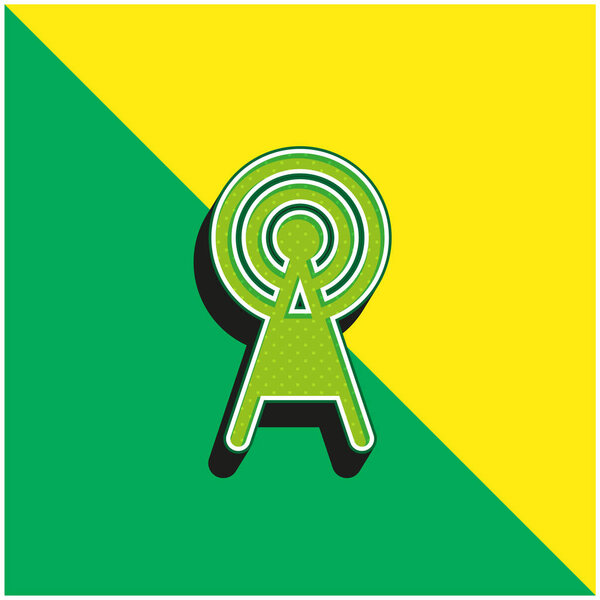 Антенна Зеленый и желтый современный трехмерный векторный логотип