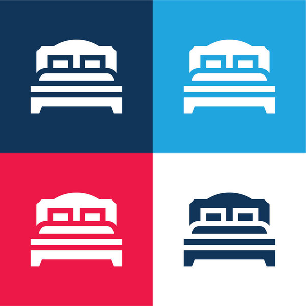 Кровать синий и красный четыре цвета минимальный набор значков