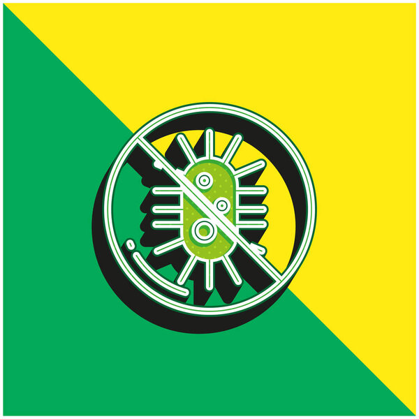 Bacteria Green and yellow modern 3d vector icon logo